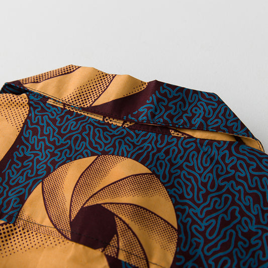 Cotton Wax Cloth Men's Short-sleeved Shirt