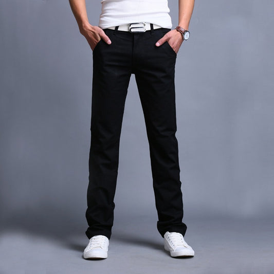 Straight Trousers Youth Men's Korean Style Slim Cloth Pants